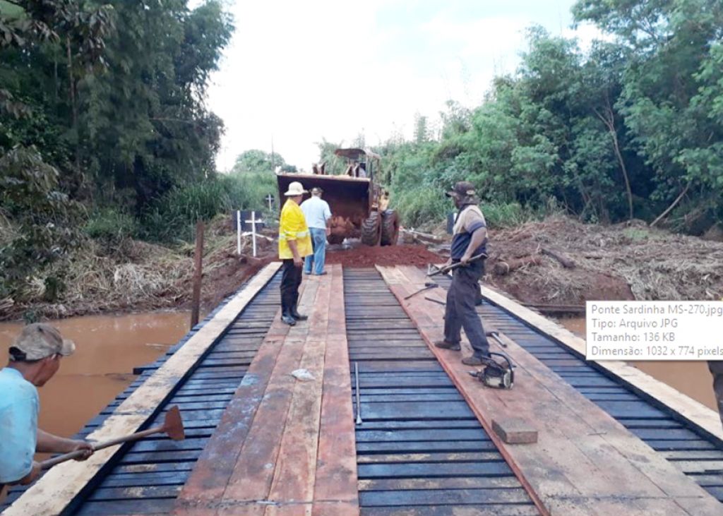 Recuperação da ponte e da rodovia: parceria entre Agesul e prefeitura de Itaporã