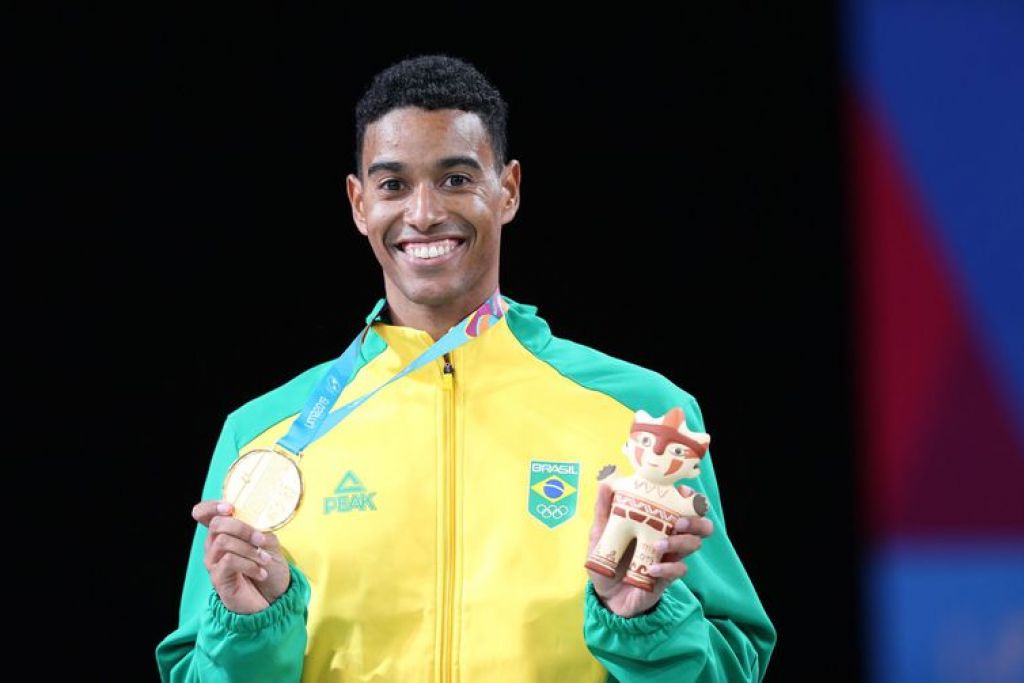 Ygor Coelho (Brasil), medalha de ouro no individual masculino do badminton nos Jogos Pan-Americanos Lima 2019. - Abelardo Mendes Jr/ rededoesporte.gov.br