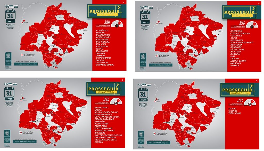 Municípios com bandeira vermelha