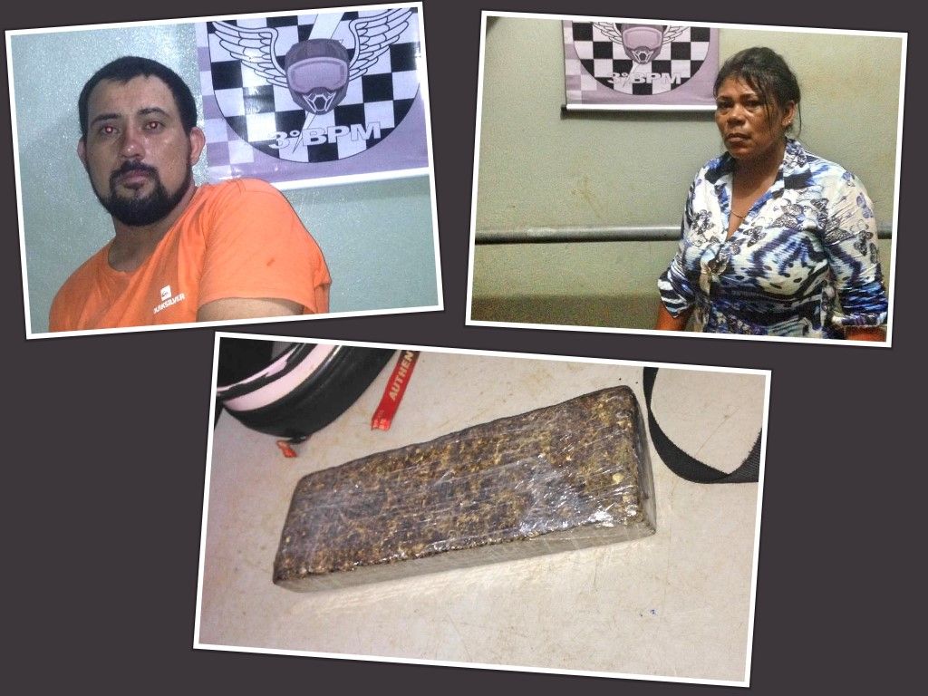 Homem e mulher presos pela PM - Foto: divulgação/PM