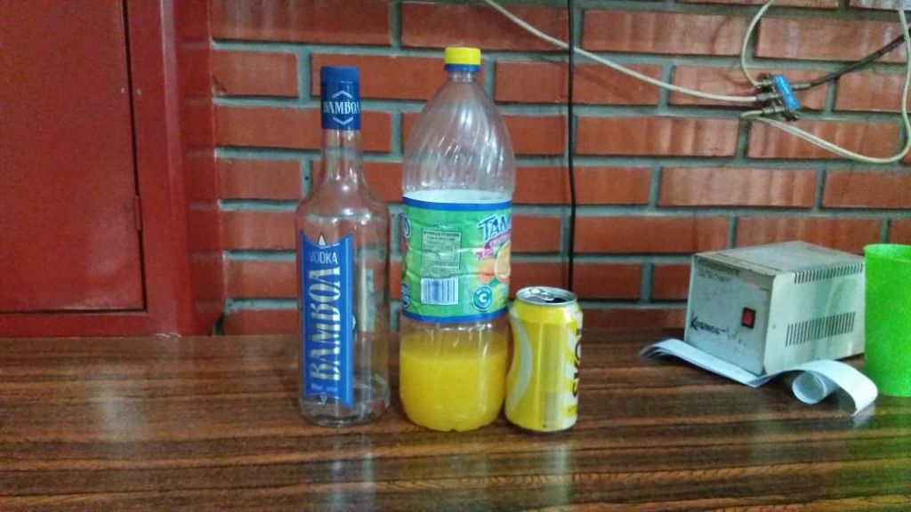 Bebidas apreendidas que estavam na S10