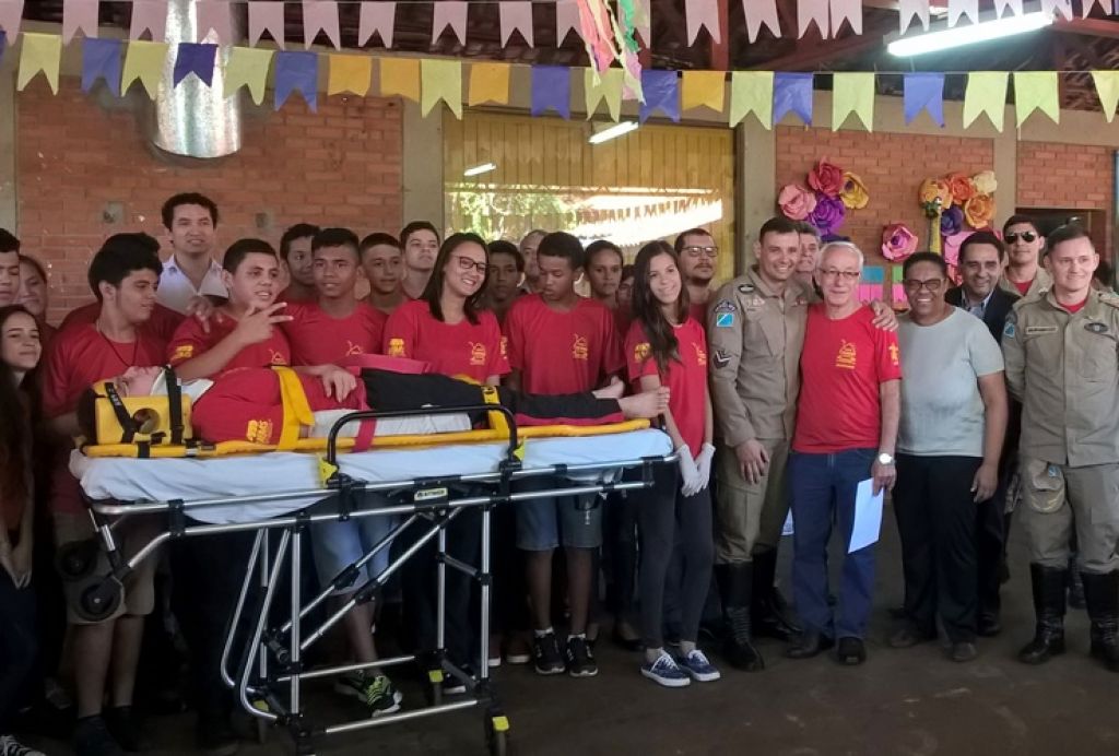 No último dia do Projeto, foi realizada uma simulação realística como estratégia de ensino-aprendizagem (Foto: Eduarda Rosa/UEMS)