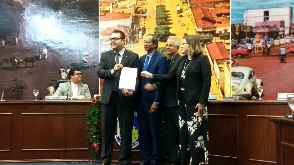 Chapa eleita para Mesa Diretora da Câmara de Dourados no biênio 2019/2020 (Foto: Sidnei Bronka)