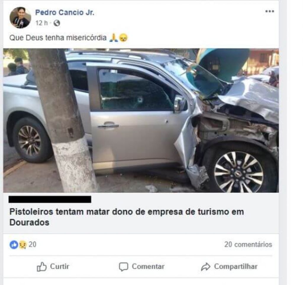 Post no Facebook horas após crime do qual é acusado pede misericórdia pela vítima (Foto: Reprodução)