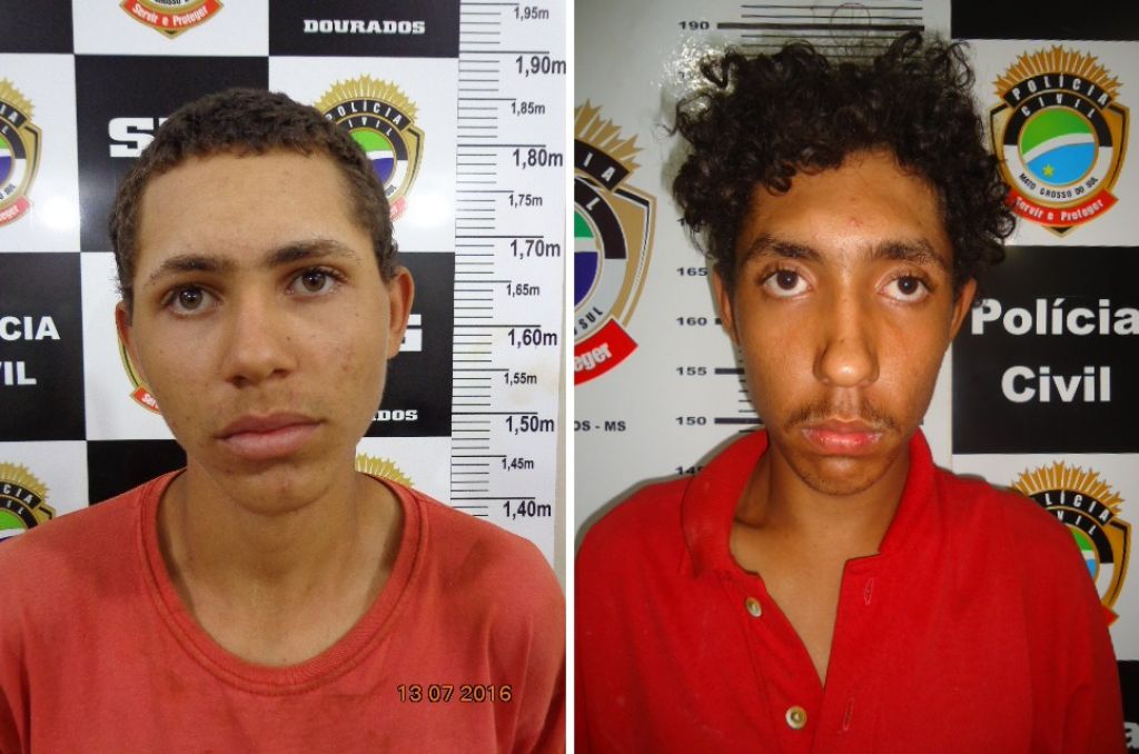 Os assaltantes Lucas Aparecido Rosa da Silva e Luiz Henrique dos Santos Alves.