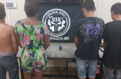 Menores apreendidos e mulher presa por envolvimento na morte de Marcos Felipe dos Santos Gomes (Foto: Sidnei Bronka)