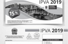 Boleto do IPVA 2019 (Foto: reprodução/Governo de MS)