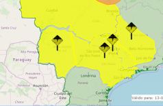 Alerta de tempestade para todo o Mato Grosso do Sul (Foto: Reprodução/Inmet)