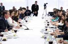 Presidente Jair Bolsonaro recebeu jornalistas para um café da manhã no Planalto - Marcos Corrêa/PR