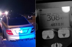 Radar registra velocidade de Mercedes: 308km/h - Foto: Reprodução/Twitter(OPP Highway Safety Division)