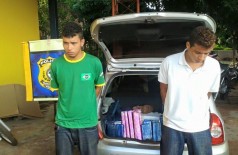 PRF prende dois homens que furaram bloqueio policial com 200kg de maconha