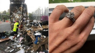 Lixo removido e anel encontrado, na Austrália (Foto: Divulgação/Stonnington City Council)