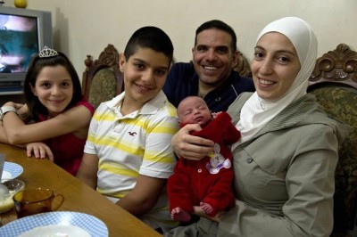 Talal Al Tinawi e sua família em São Paulo (AFP)