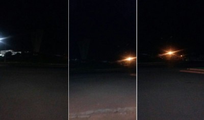 Imagens encaminhadas por leitora da 94 FM mostram postes com lâmpadas apagadas no entorno do Monumento ao Colo... (94 FM)