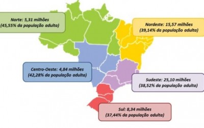 Mapa da inadimplência no País (Foto: SPC Brasil/CNDL) ()