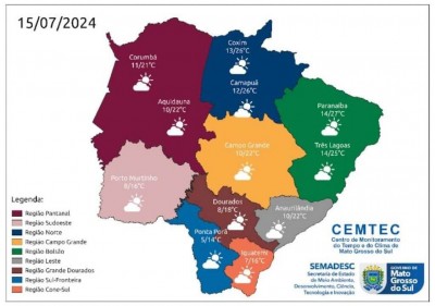 Segunda-feira tem previsão de sol e semana segue com tempo estável em Mato Grosso do Sul