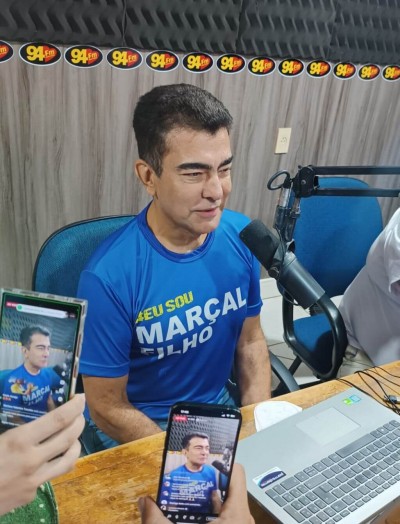 Marçal Filho em sua primeira entrevista como prefeito eleito de Dourados. Foto: Francielle Oliveira