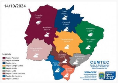 Semana tem previsão de tempo estável e temperaturas altas em Mato Grosso do Sul