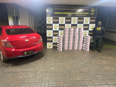 DOF prende homem com carga de cigarros avaliada em R$ 61 mil em Dourados