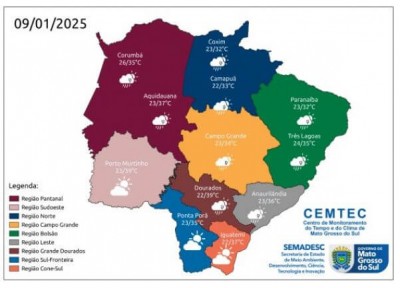 Quinta-feira tem previsão de chuva moderada em diferentes regiões do Estado