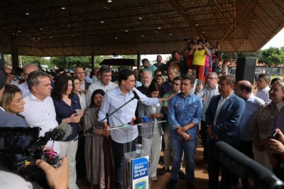 Ministro Silvio Costa Filho anuncia investimentos no Aeroporto Regional Francisco de Matos Pereira durante solenidade nesta sexta-feira, no Jorjão. Foto: A. Frota