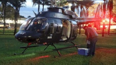 O transporte foi feito por um helicóptero da Polícia Rodoviária Federal (Foto Divulgação)