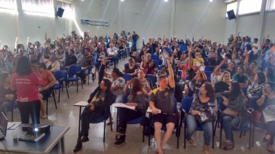 Decisão que aprova início da greve ocorreu em assembleia no Simted hoje (Foto: Divulgação/Simted)