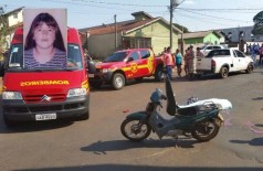 Mulher morre em acidente entre carro e moto em Dourados (Foto: Sidnei Bronka)