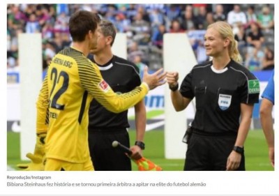 Árbitra apita jogo da elite do futebol alemão pela primeira vez (Foto: reprodução)