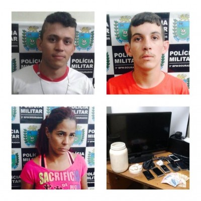 Trio é preso pela PM no Canaã 4 acusado de tráfico de drogas