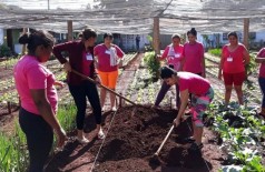 Durante a capacitação, 15 internas aprenderam a preparar o solo (Foto: Tatyane Santinoni/Divulgação Agepen)