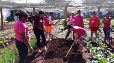 Durante a capacitação, 15 internas aprenderam a preparar o solo (Foto: Tatyane Santinoni/Divulgação Agepen)
