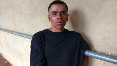 O acusado foi preso na manhã de hoje pela PM, e estava sendo procurado pela morte da própria mãe (Foto: Sidnei Bronka)