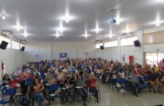Educadores(as) da Rede Municipal reunidos em assembleia no último dia 15 de maio (Foto: Divulgação/Simted)