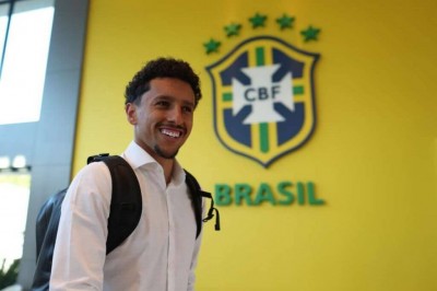 Marquinhos é o primeiro convocado de Tite a se apresentar na Granja Comary, em Teresópolis (Foto: Lucas Figueiredo/CBF / Divulgação)