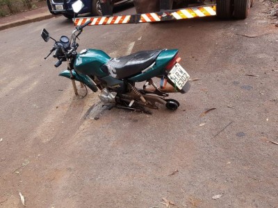 Polícia recupera moto furtada sem rodas em Dourados (Foto: divulgação/PM de Dourados)