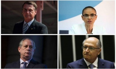 Jair Bolsonaro, Marina Silva, Ciro Gomes e Geraldo Alckmin - Reprodução/O Globo