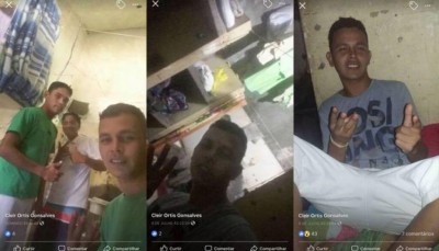 De dentro de cela, preso faz selfies com ‘amigos’ e atualiza rede sociais (Foto: reprodução/Facebook)