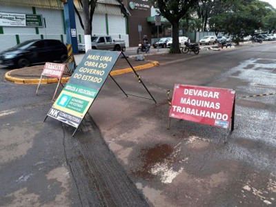 O governo do Estado destinou mais de R$ 20 milhões para executar as obras das principais avenidas de Dourados(Foto: André Bento)