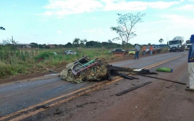A caminhonete C10 estava carregada com abacaxis, que foram roubados por pessoas que passavam pelo local (Foto: Sidnei Bronka)