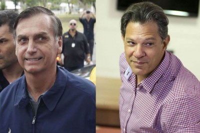 Candidatos à Presidência Jair Bolsonaro (PSL) e Fernando Haddad (PT). - Tânia Regô / Marcelo Camargo / Agência Brasil