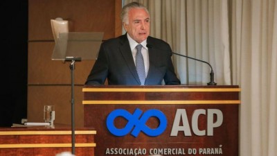 Presidente Michel Temer faz palestra na Associação Comercial do Paraná, em Curitiba (Foto: Cesar Itiberê/PR)