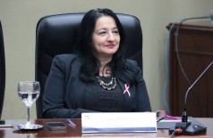 Ex-secretária de Educação, vereadora Denize Portollan está presa (Foto: Thiago Morais)