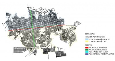 Edital de licitação prevê cidade dividida entre Norte e Sul para o tapa-buracos (Foto: Reprodução)