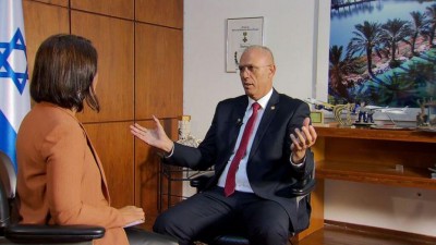 Yossi Shelley, embaixador de Israel, durante entrevista ao programa Impressões, que irá ao ar hoje   (TV Brasil)