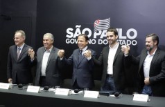 Participaram também do encontro, além dos três governadores, os deputados federais Samuel Moreira e Carlos Sampaio (Foto: Divulgação)