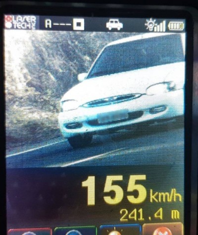 Veículo foi flagrado a 155 km/h - Foto: PRF