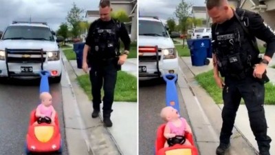 Policial para a jovem infratora Foto: Reprodução/Twitter(Orlando Police @OrlandoPolice)