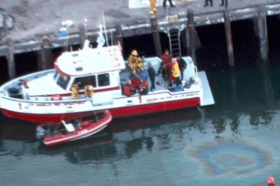 Área onde carro de Ali Elmezayen caiu no mar com os filhos (Twitter 48 Hours/Reprodução)