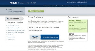 ProUni: Não matriculados têm até hoje para pedir bolsas remanescentes (Foto: reprodução/ProUni)